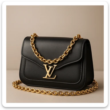 designer handbag with gold chain, slay object, fashionable and luxurious sticker