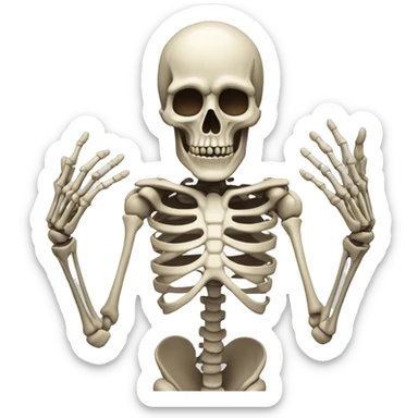 The skeleton man reached out his hands and grabbed forward sticker