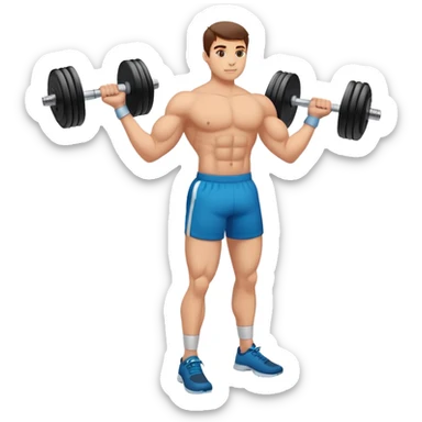 exercise workout with dumbbells sticker