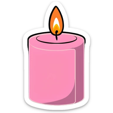 pink pastel candle minimal and cute sticker