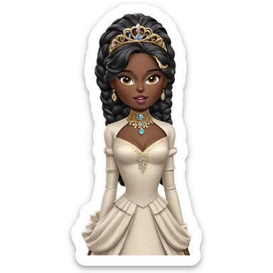 elegant dark-skinned princess portrait sticker