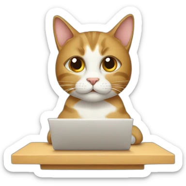 cat writing blog sticker