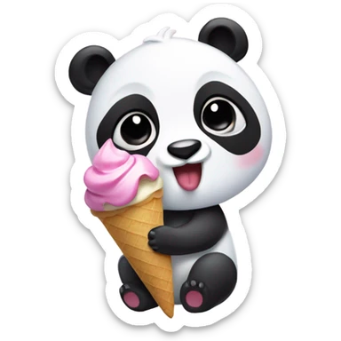 Panda eating ice cream that’s gay sticker