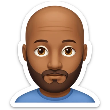 Hombre marrón pelado con barba sticker