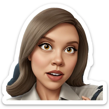 realistic portrait of girl sticker