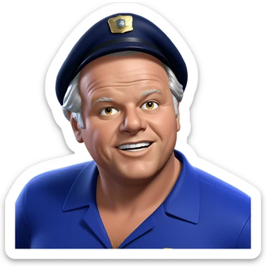 smiling old police officer sticker