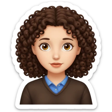 Dark brown Curly hair girl sticker
