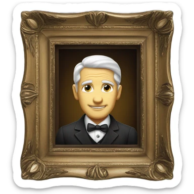 white gentleman in thin antique frame sticker