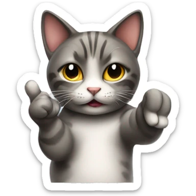 Cat giving you the middle finger sticker