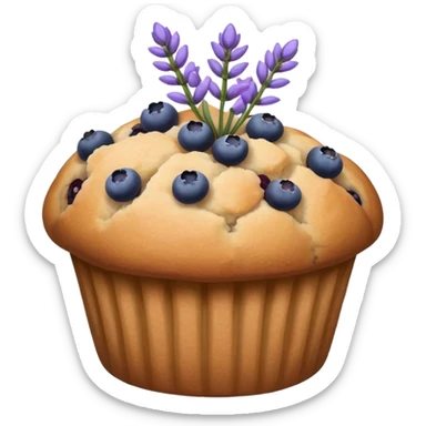 Lavender flower sprig muffin with berries sticker