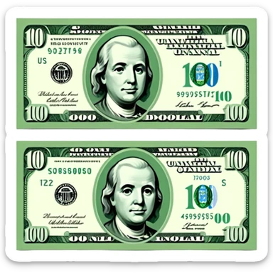 billete de 100 dolares sticker