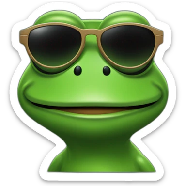 pepe the frog with sunglasses with react native logos sticker