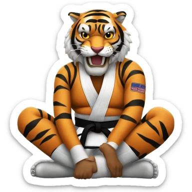 BJJ seated guard  Tiger  sticker