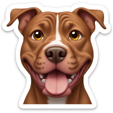 brown pitbull dog  sticker