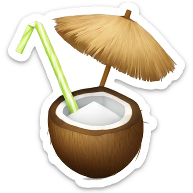 Coconut with a straw  sticker