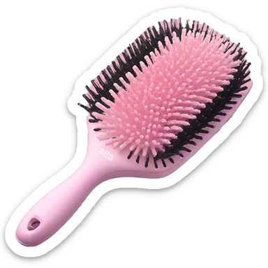 Light pink paddle hair brush sticker