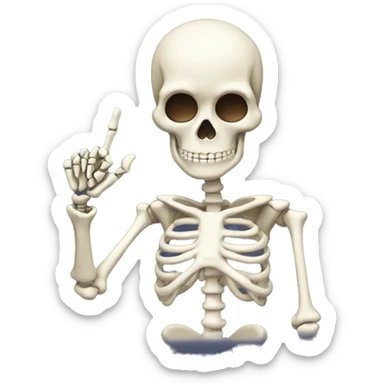 Skeleton pointing and giving ok sign sticker
