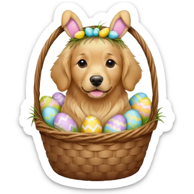 Golden Retriever Easter costume sticker