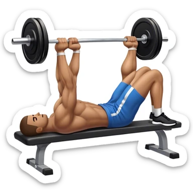 side-view man lying down barbell glute-bridges sticker