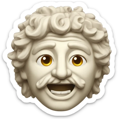 Ancient Greek King Odysseus Statue Face Only, Rolling on the floor laughing, Off-white sticker