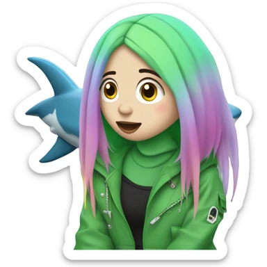 billie eilish and a shark sticker