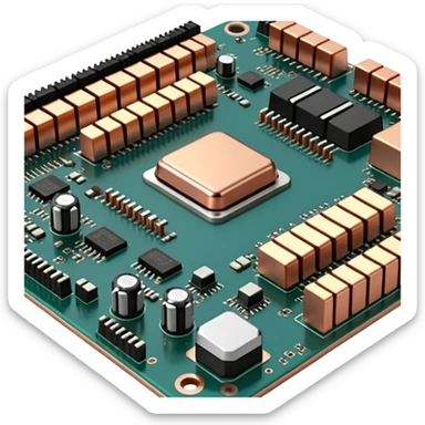 motherboard 3D oblique view sticker