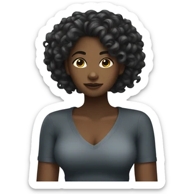 A black girl with coiled hair sticker