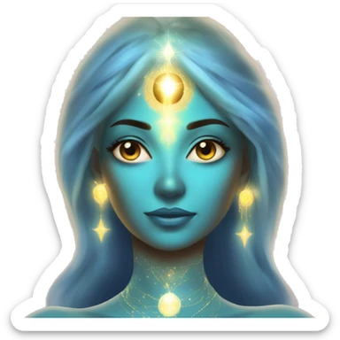 Pleiadian radiant glowing diva woman female third eye sticker