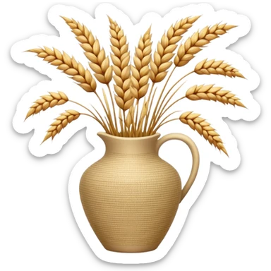 Dried grass and wheat in a beige vase sticker