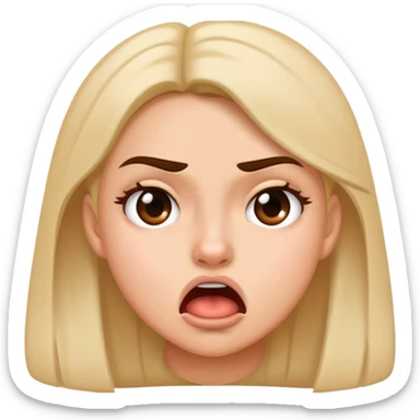 Girl giving a stank face sticker