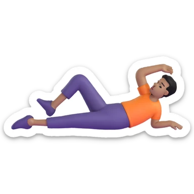 demotivated person with semi-bent legs, back posture sticker