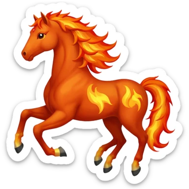 fire horse emoji to push notification . give fire horse sticker