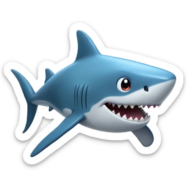 Shark whale waving sticker