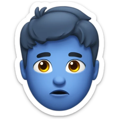 frowning face biting it’s lips sticker