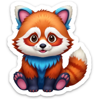 Blue Fantasy Red-Panda sticker