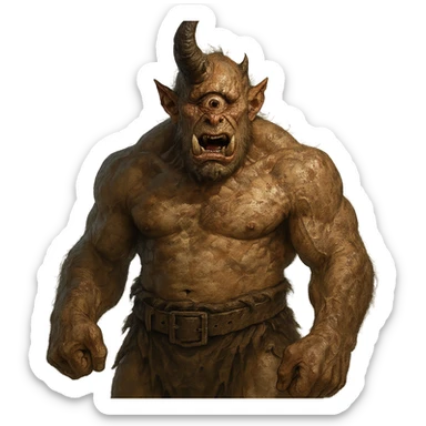 Cyclops, fantasy creature, horned, fierce, one eye sticker