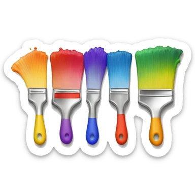 a painter's palette with bright colors that the artist mixes sticker