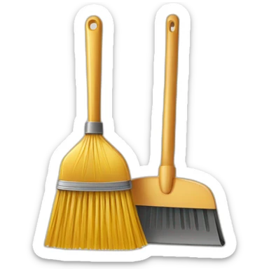 hand broom and dustpan sticker