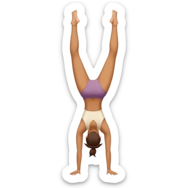 Woman doing handstand yoga sticker