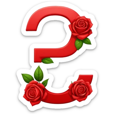 Roses alphabet E sticker