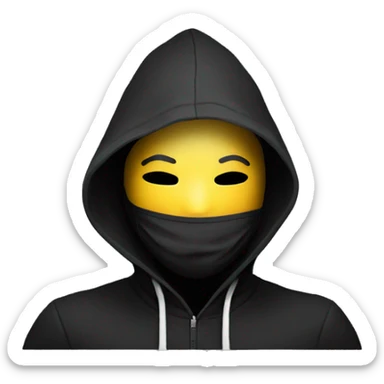 anonymous with laptop with black hoodie and having a mask  making money sticker