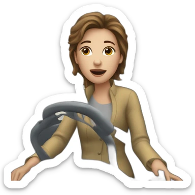 Femme au volant accident sticker