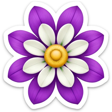 White flower and a purple flower separate  sticker