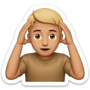 emoji face putting his hands on his ears, expressive, no text sticker