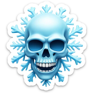 Skull emoji mixed with cold emoji mixed with exploding head emoji sticker