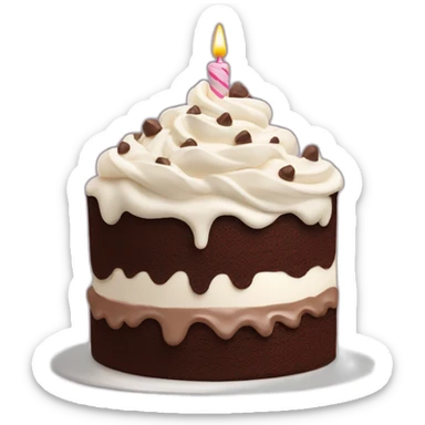 Chocolate birthday cake with whipping cream frosting  sticker