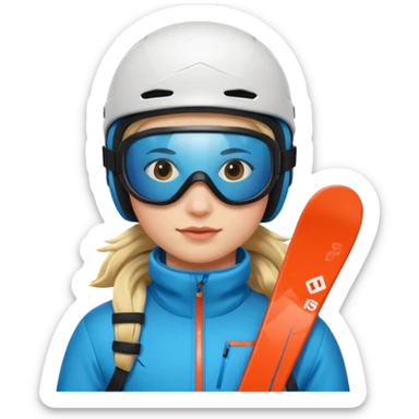 Skier with goggles sticker