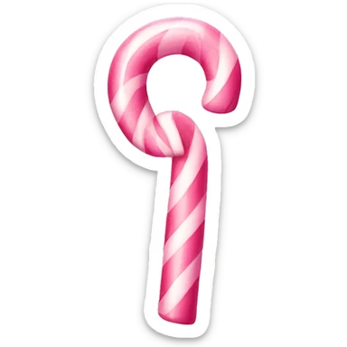 Pink candy cane with a bow  sticker