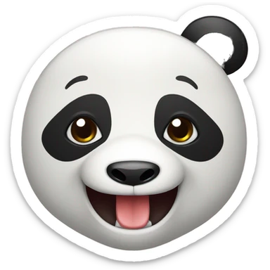 panda with grimacing face showing teeth sticker