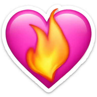 Heart with fire (pink) sticker